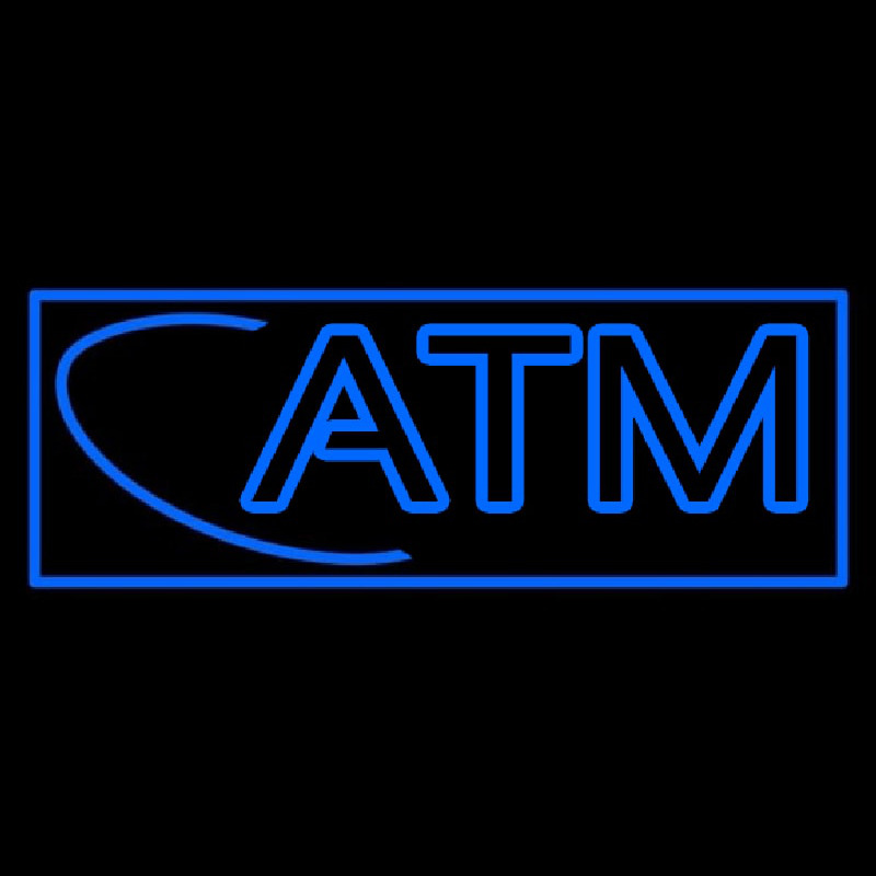 Blue Atm With Border Neonreclame