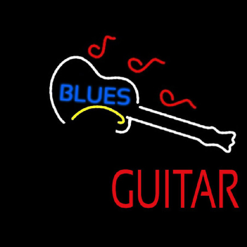 Blue Blues Red Guitar Neonreclame