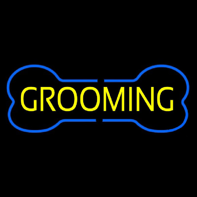 Blue Bone Yellow Grooming Neonreclame