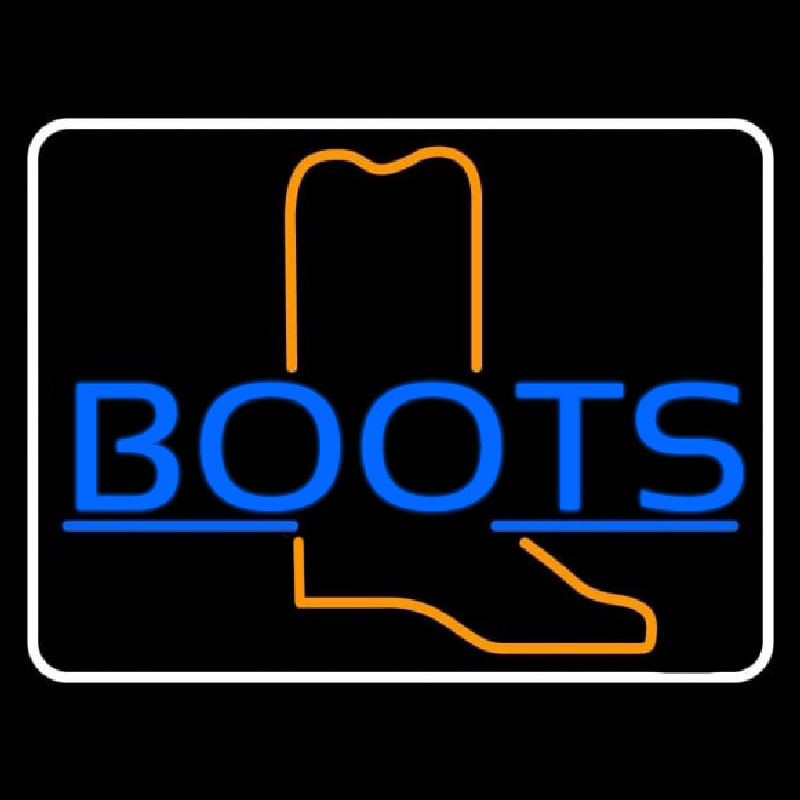 Blue Boots With Border Neonreclame