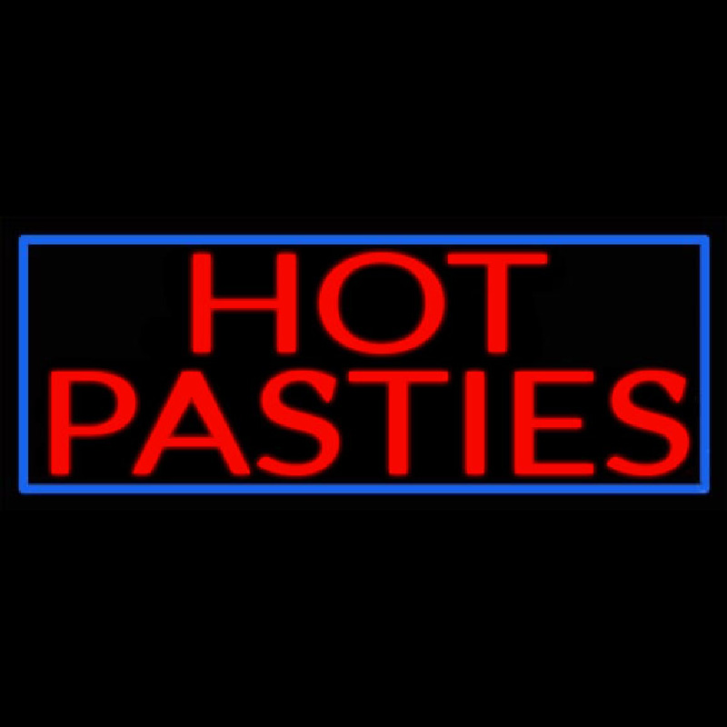 Blue Border Hot Pasties Neonreclame
