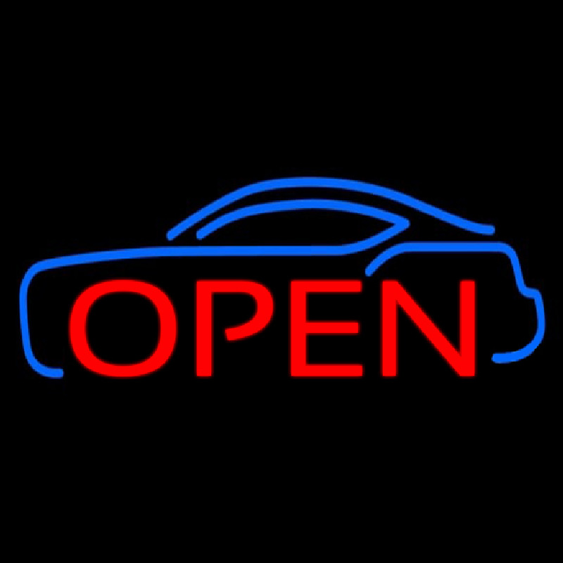 Blue Car Open Neonreclame