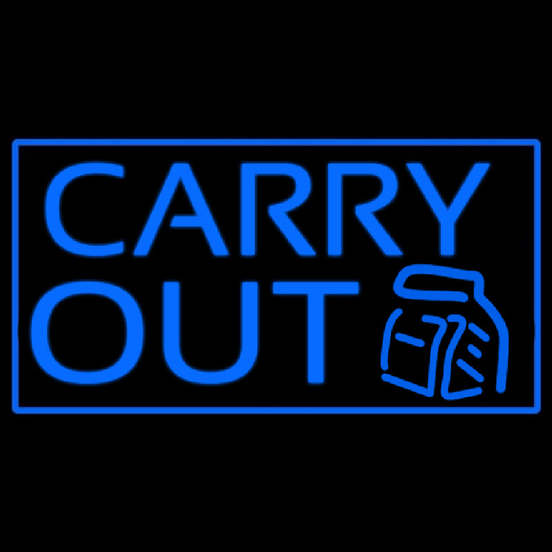 Blue Carry Out Neonreclame