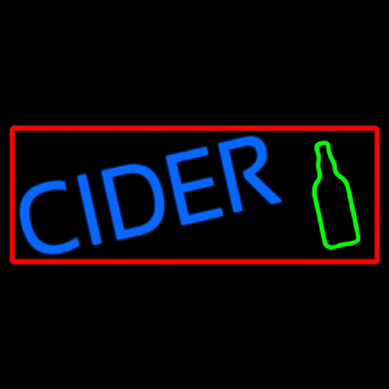 Blue Cider With Red Border Neonreclame