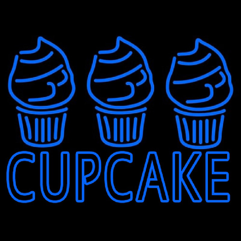 Blue Cupcake With Cupcake Neonreclame