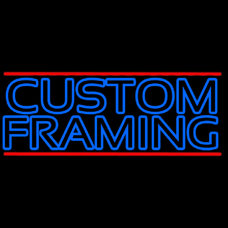 Blue Custom Framing With Red Lines Neonreclame