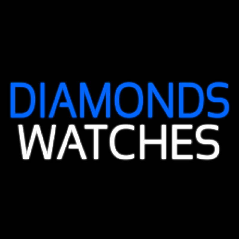 Blue Diamonds White Watches Neonreclame