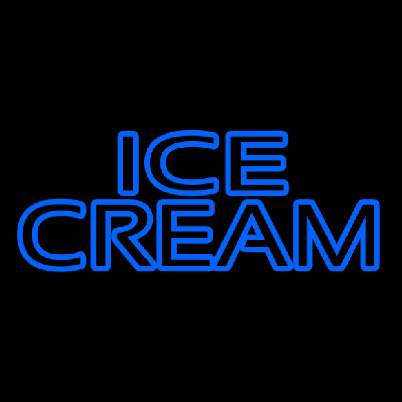 Blue Double Stroke Ice Cream Neonreclame