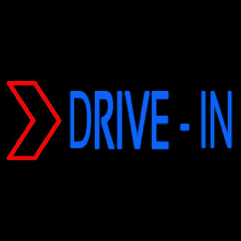 Blue Drive In Red Arrow Neonreclame