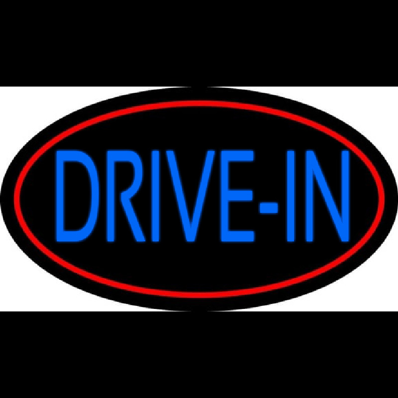 Blue Drive In With Red Border Neonreclame