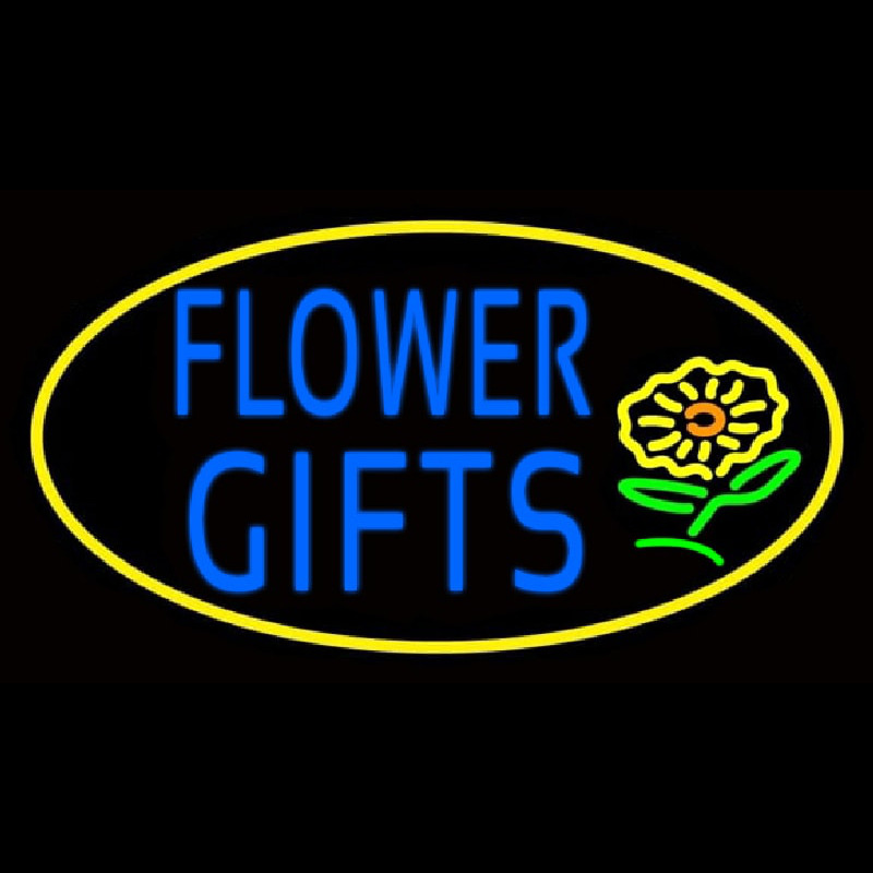 Blue Flower Gifts In Block Neonreclame