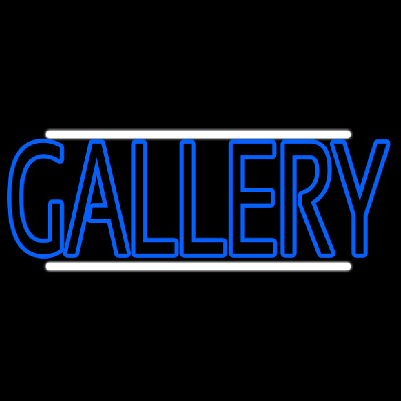 Blue Gallery With White Line Neonreclame