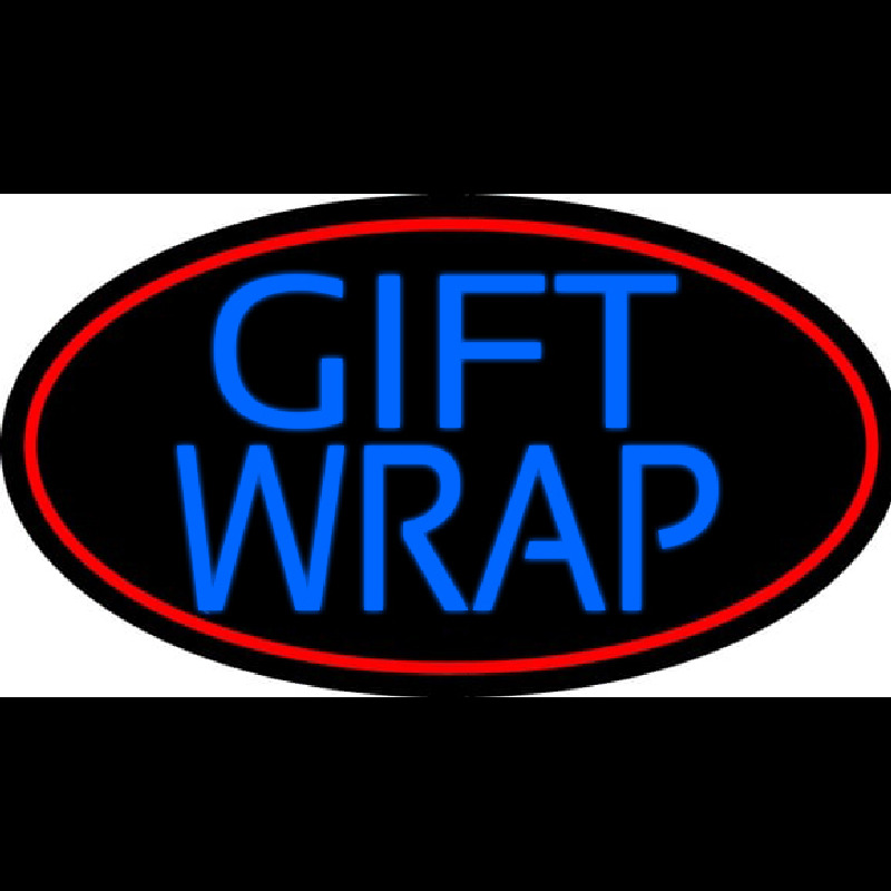 Blue Gift Wrap With Red Oval Neonreclame