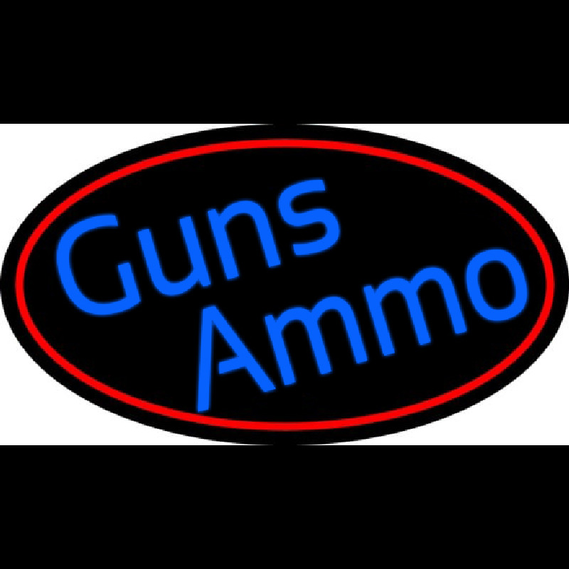 Blue Gun Ammo With Red Oval Neonreclame