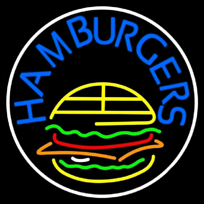 Blue Hamburgers Circle Neonreclame