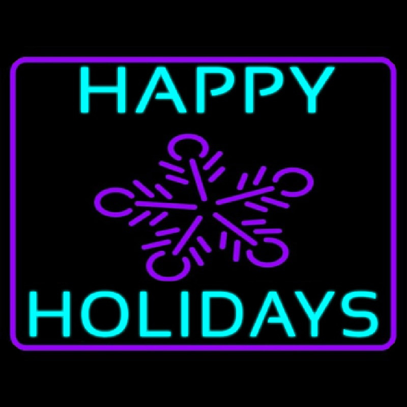 Blue Happy Holidays Neonreclame