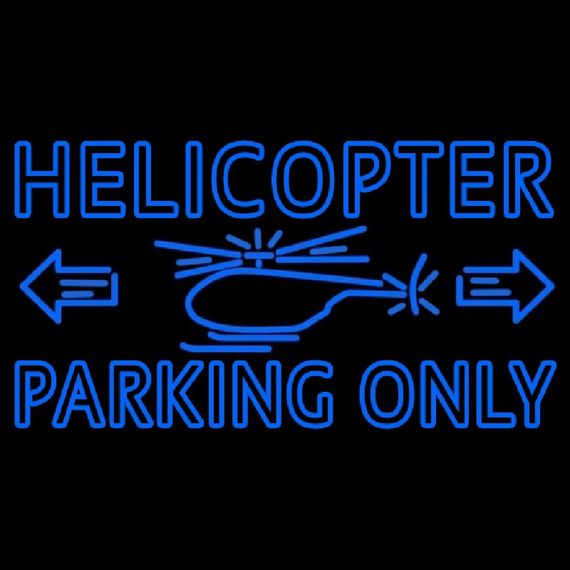 Blue Helicopter Parking Only Neonreclame
