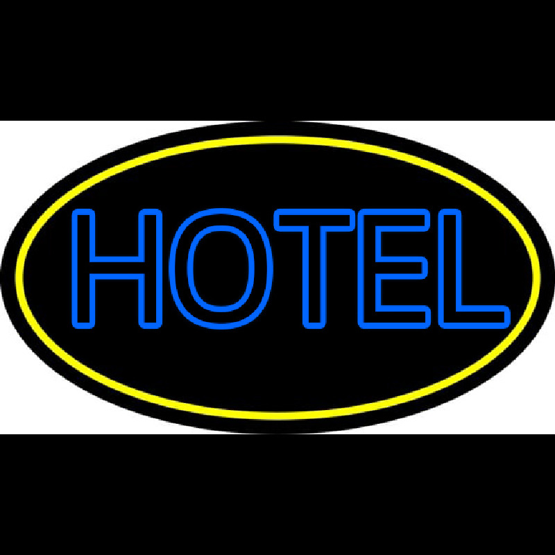 Blue Hotel With Yellow Border Neonreclame