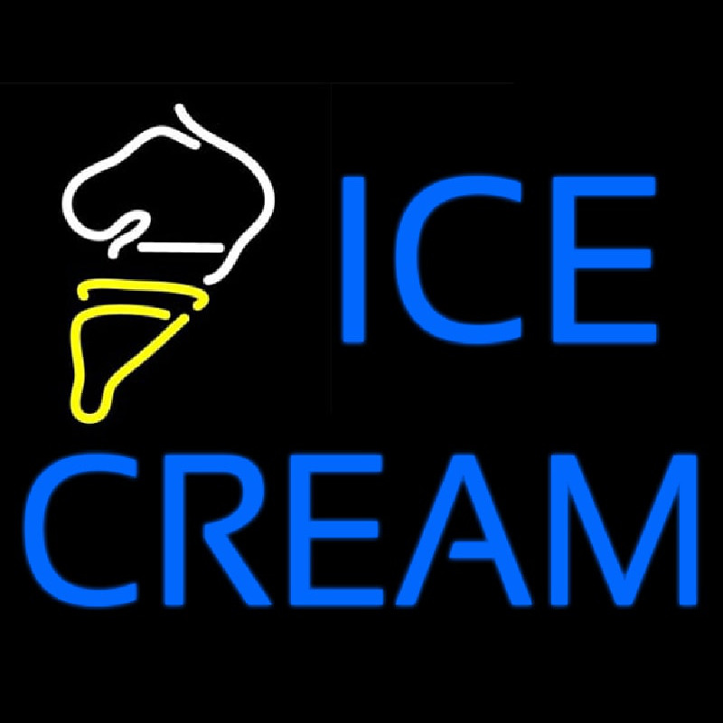 Blue Ice Cream With Cone Neonreclame