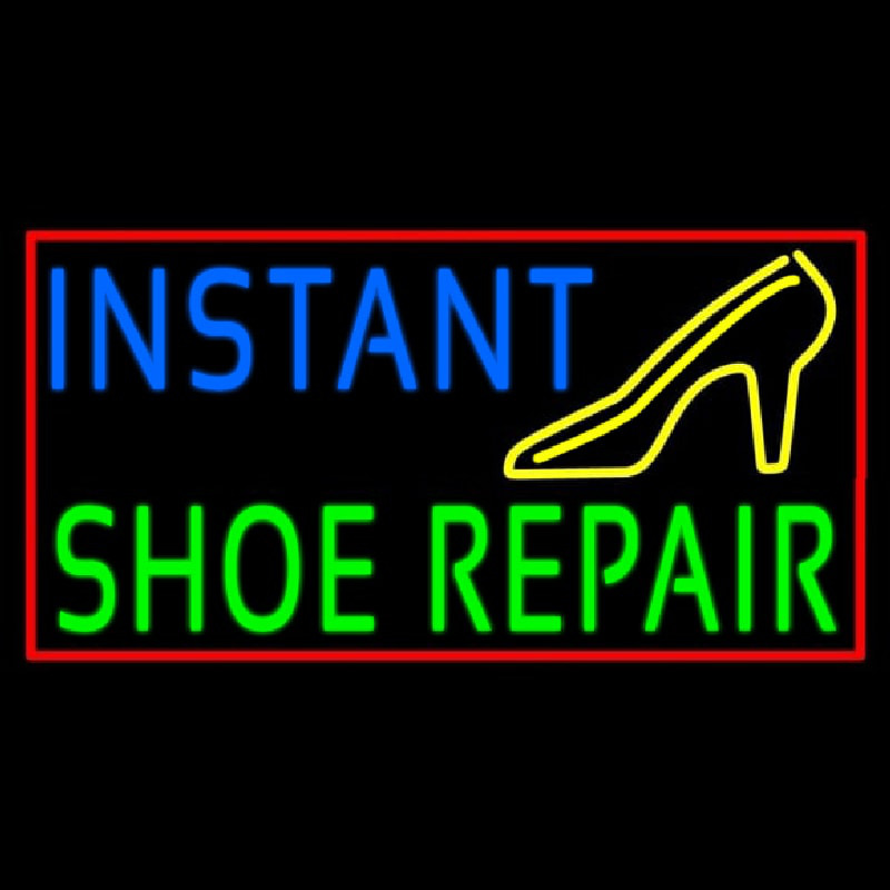 Blue Instant Green Shoe Repair Neonreclame