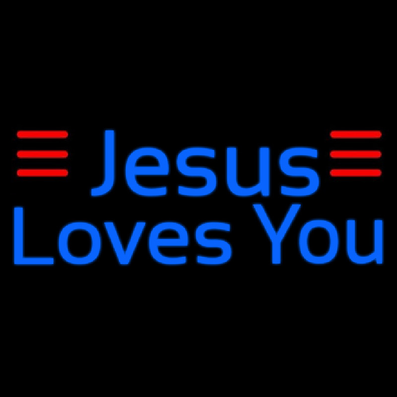 Blue Jesus Loves You Neonreclame