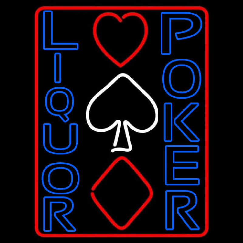 Blue Liquor Poker Neonreclame