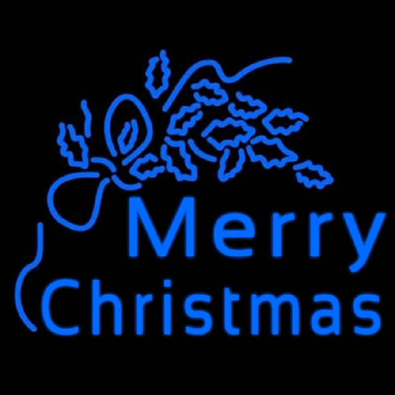 Blue Merry Christmas Neonreclame