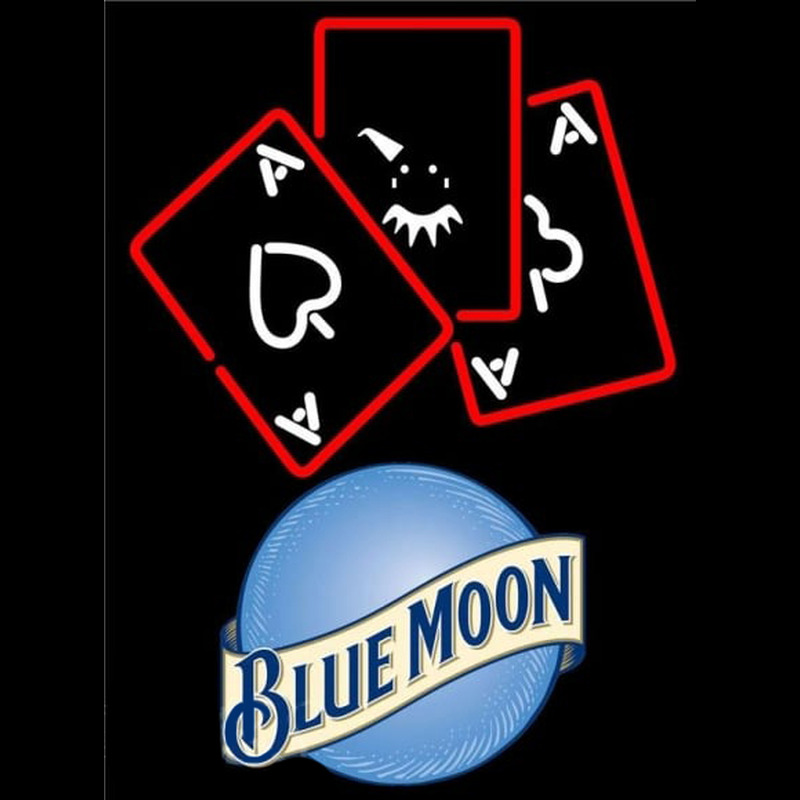 Blue Moon Ace And Poker Beer Sign Neonreclame