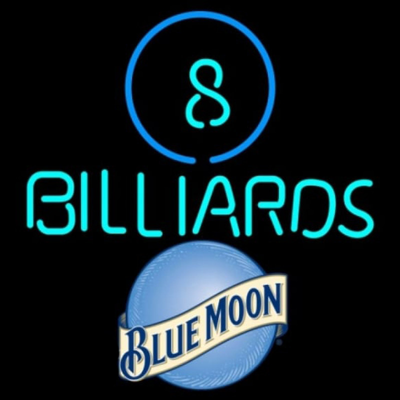 Blue Moon Ball Billiards Pool Beer Sign Neonreclame