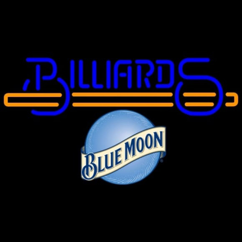 Blue Moon Billiards Te t With Stick Pool Beer Sign Neonreclame
