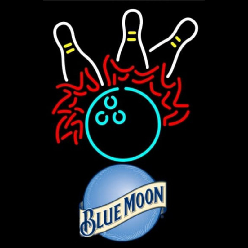 Blue Moon Bowling Pool Beer Sign Neonreclame