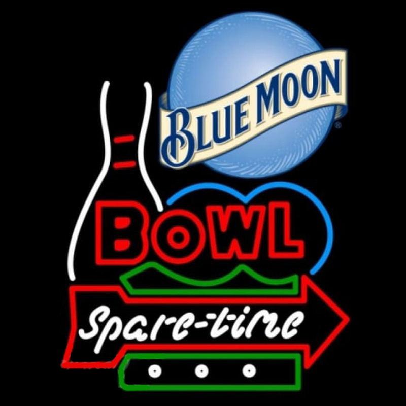 Blue Moon Bowling Spare Time Beer Sign Neonreclame