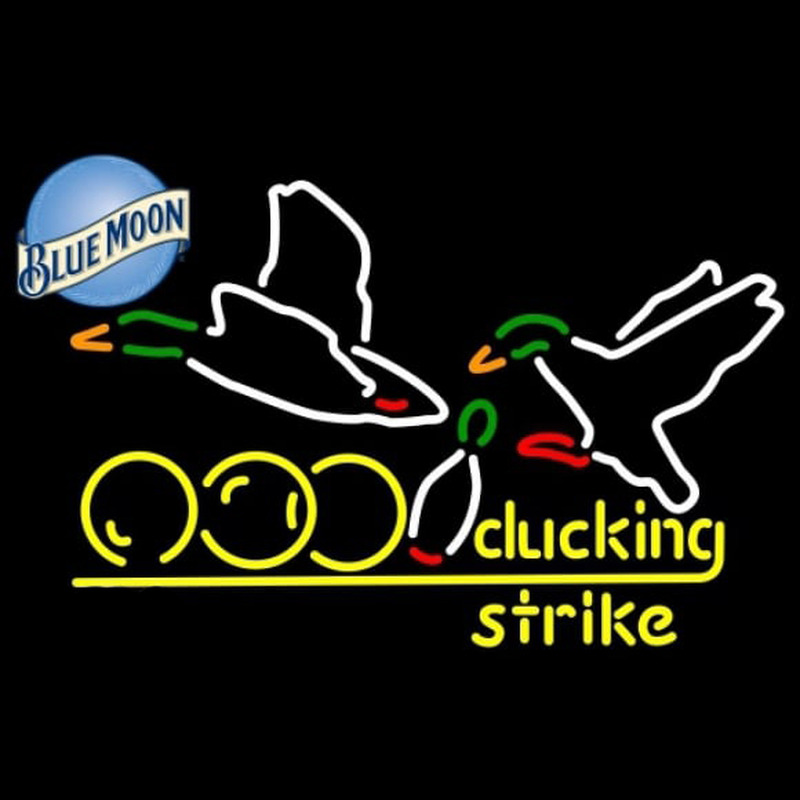 Blue Moon Bowling Sucking Strike Beer Sign Neonreclame