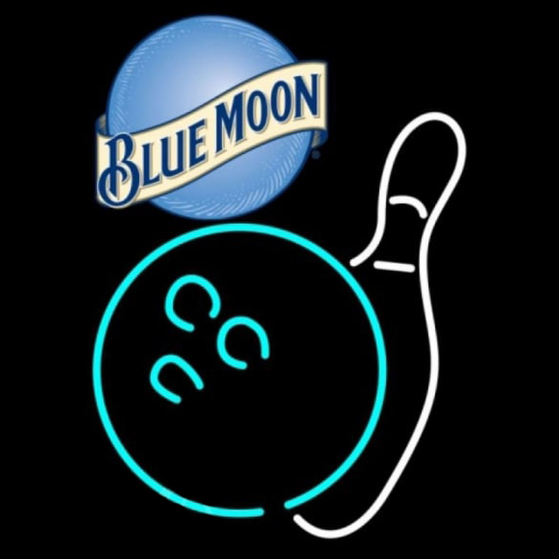 Blue Moon Bowling White Beer Sign Neonreclame
