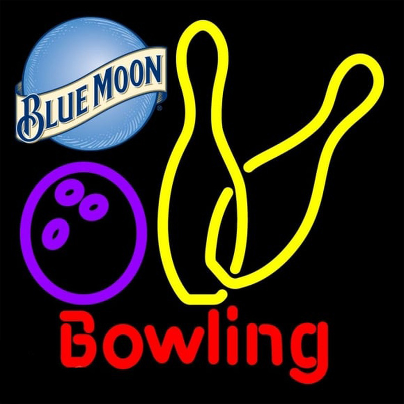 Blue Moon Bowling Yellow 16 16 Beer Sign Neonreclame