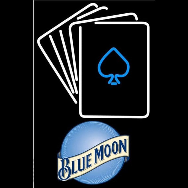 Blue Moon Cards Beer Sign Neonreclame