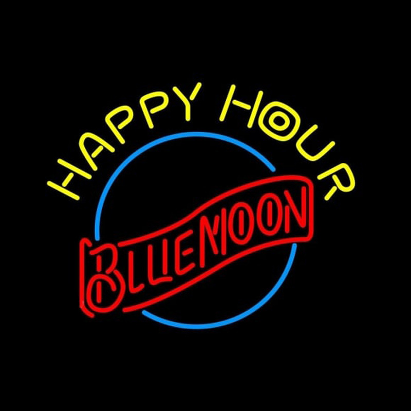 Blue Moon Classic Happy Hour Beer Sign Neonreclame