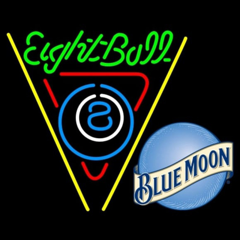 Blue Moon Eightball Billiards Pool Beer Sign Neonreclame