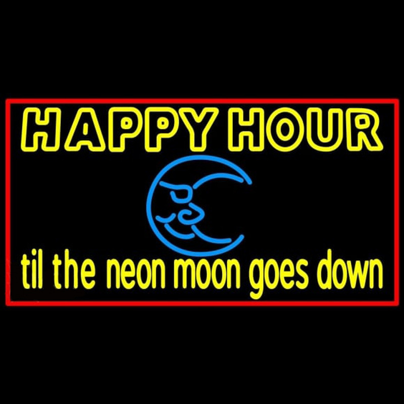 Blue Moon Happy Hour Till Beer Sign Neonreclame