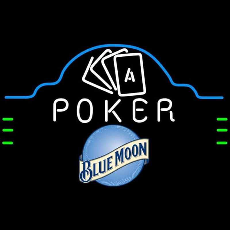 Blue Moon Poker Ace Cards Beer Sign Neonreclame