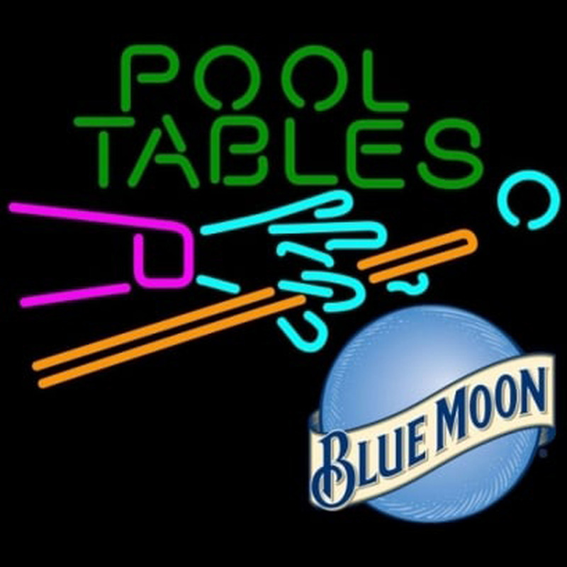 Blue Moon Pool Tables Billiards Beer Neonreclame