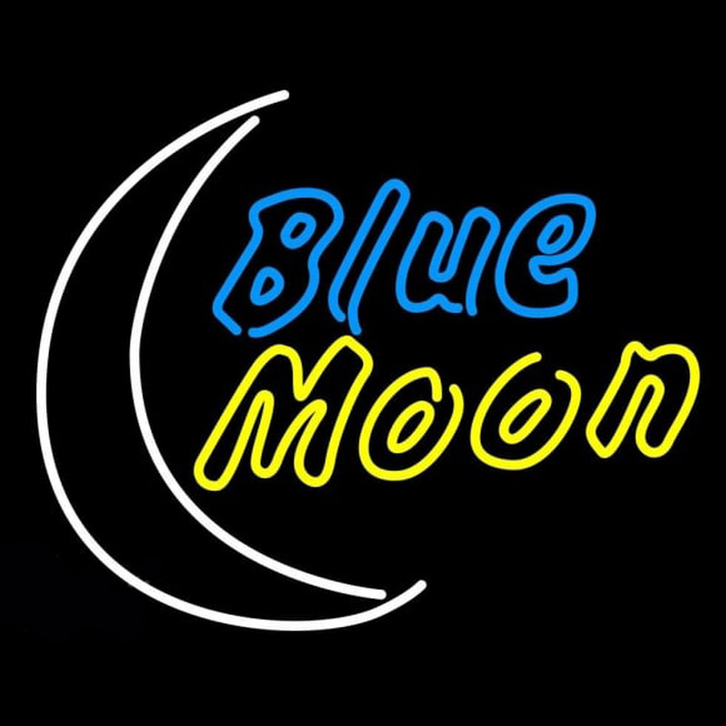 Blue Moon Yellow Beer Sign Neonreclame