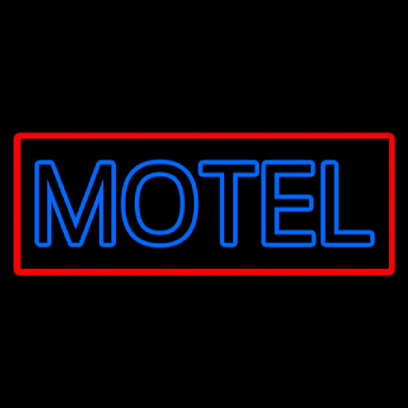 Blue Motel Double Stroke And Red Border Neonreclame