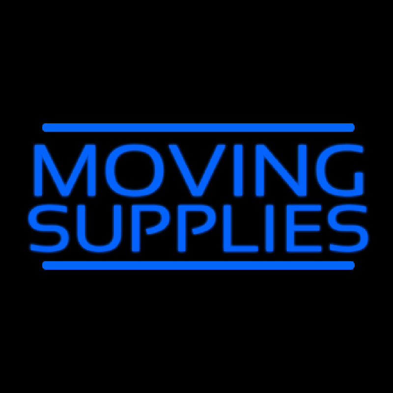 Blue Moving Supplies Double Line Neonreclame