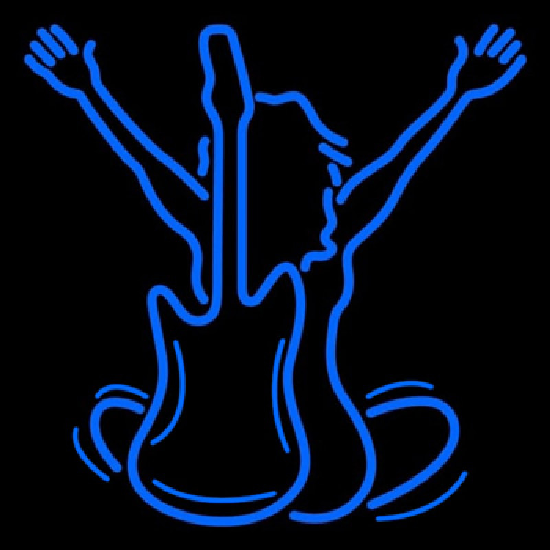 Blue Music Silhouette  Neonreclame