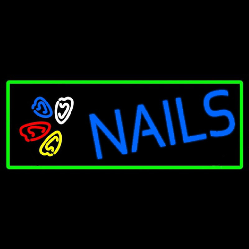 Blue Nails Logo Neonreclame