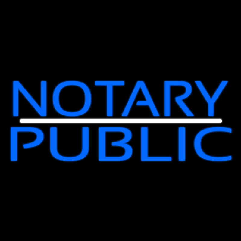 Blue Notary Public With White Line Neonreclame
