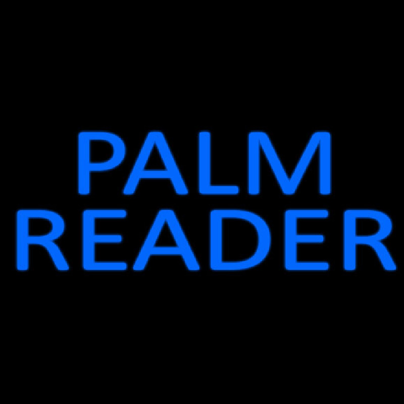 Blue Palm Reader Block Neonreclame