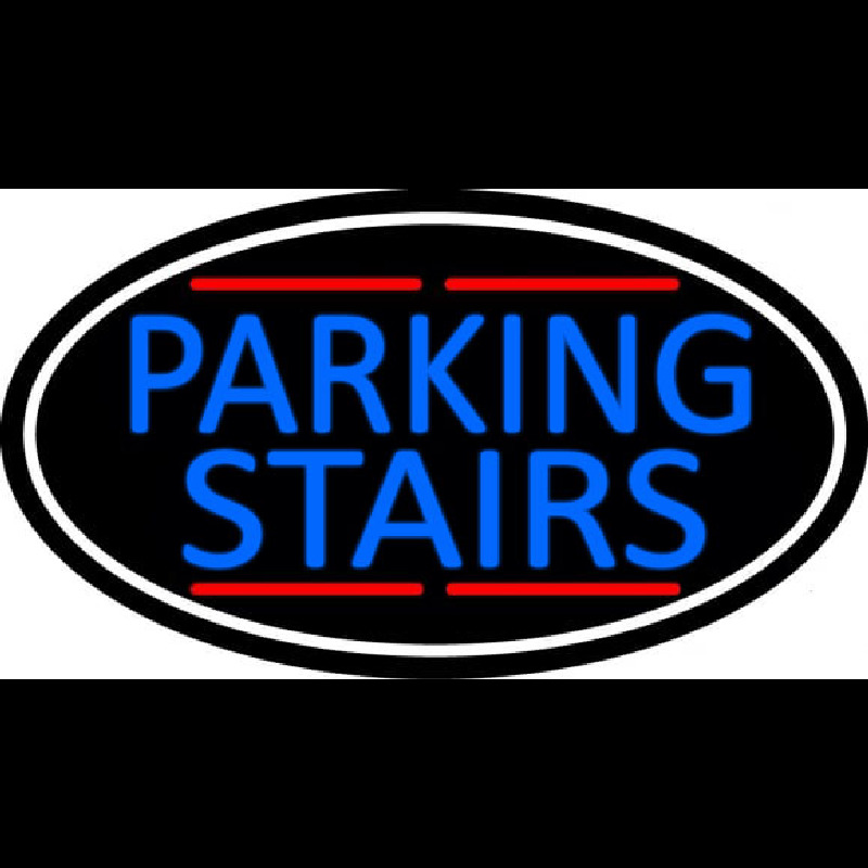 Blue Parking Stairs Oval With White Border Neonreclame