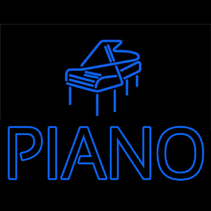 Blue Piano With Logo Neonreclame